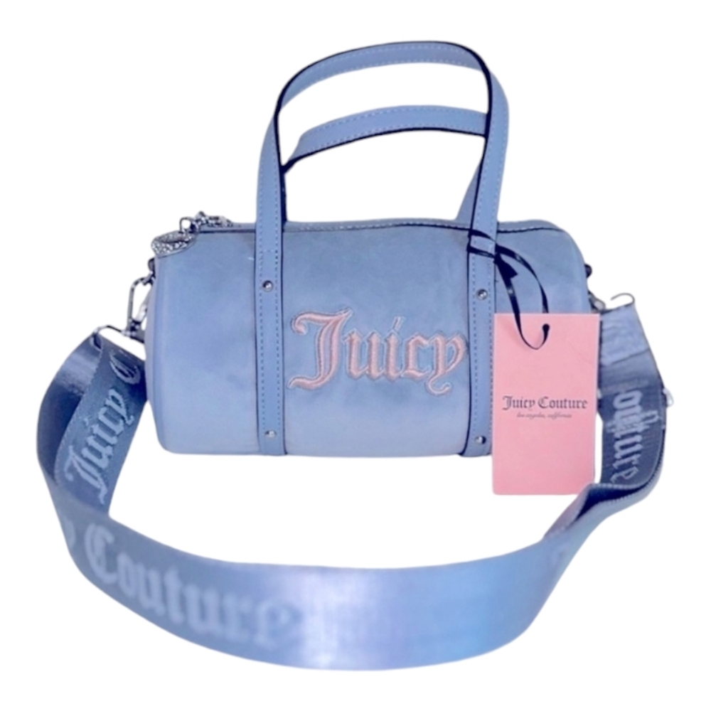 💙▪️ Juicy Couture▪️ queen of everything mini blue Barrel Crossbody